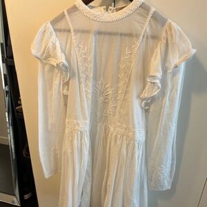 White Cotton Embroidered Dress from Banana Republic